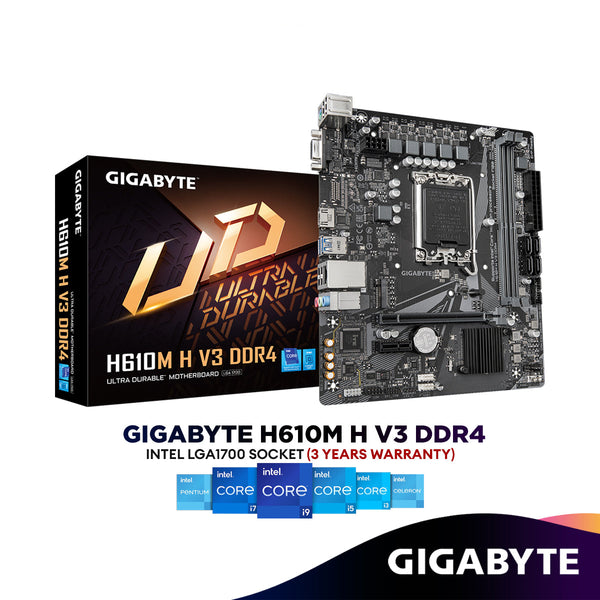 Gigabyte H610M H V3 DDR4 Micro ATX (mATX) Intel Motherboard | Intel LGA1700 Socket
