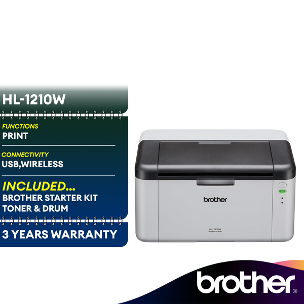 Brother HL-1210W Wireless Single Function Monochrome Laser Printer