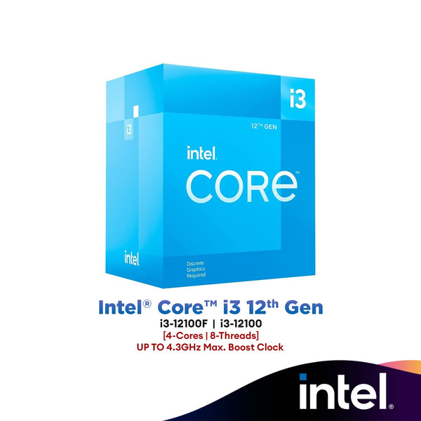 Intel® Core™ i3-12100F / i3-12100 (4-Core/8-Threads) Intel Processor | Intel 12th Gen CPU (LGA1700)