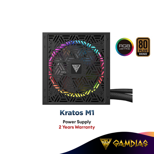 Gamdias Kratos M1 Meets 80+ Bronze Efficiency Power Supply Non-Modular RGB (600W / 750W) Power Supply