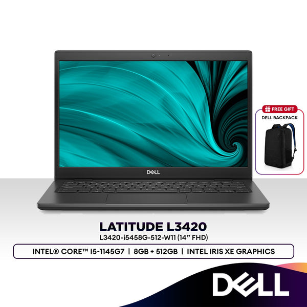 Dell Latitude L3420-i5458G-512-W11 14" FHD Laptop (Intel Core i5-1145G7 | 8GB | 512GB SSD | Intel Iris Xe | Win 10 Pro)