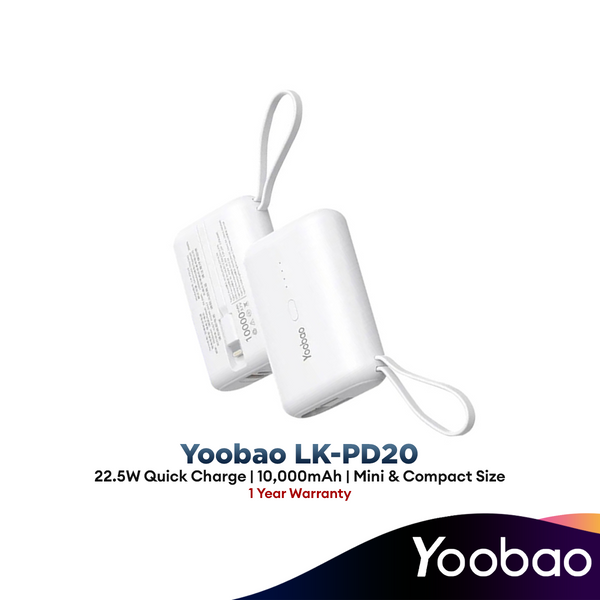 Yoobao LK-PD20 10000Mah 22.5W Mini Size Powerbank (Type-C And Lightning)