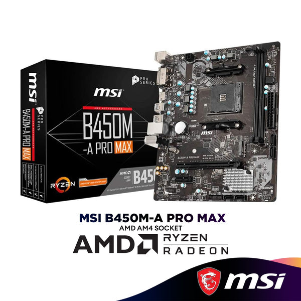 MSI B450M-A PRO MAX Micro ATX (mATX) AMD Motherboard | AMD AM4 Socket