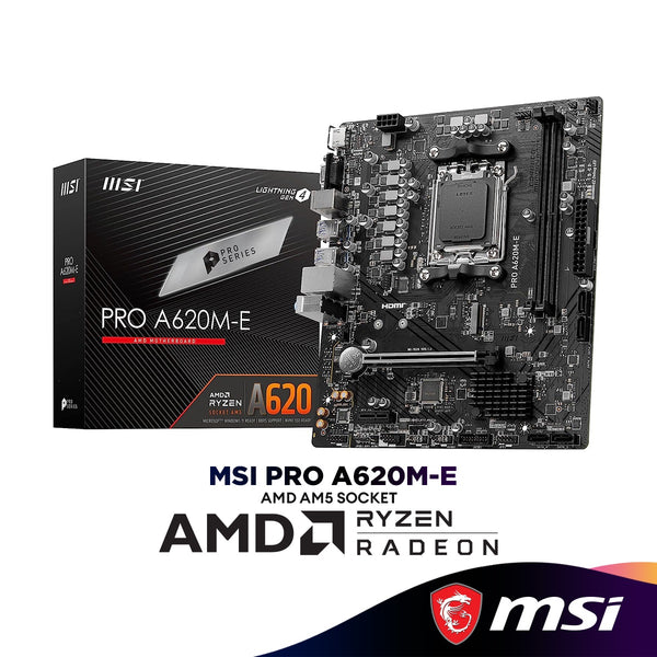 MSI PRO A620M-E Micro ATX (mATX) AMD Motherboard | AMD AM5 Socket