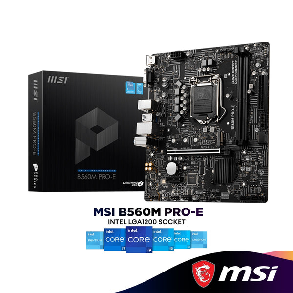 MSI PRO Series B560M PRO-E Micro ATX (mATX) Intel Motherboard | Intel LGA1200 Socket