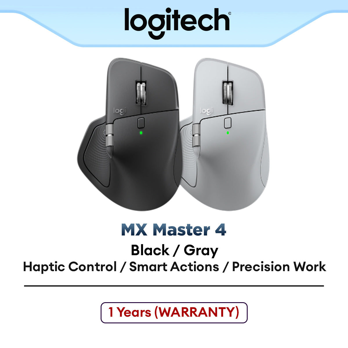 Logitech MX Master 4 High Performance Ergonomic Wireless Mouse with Ha ...