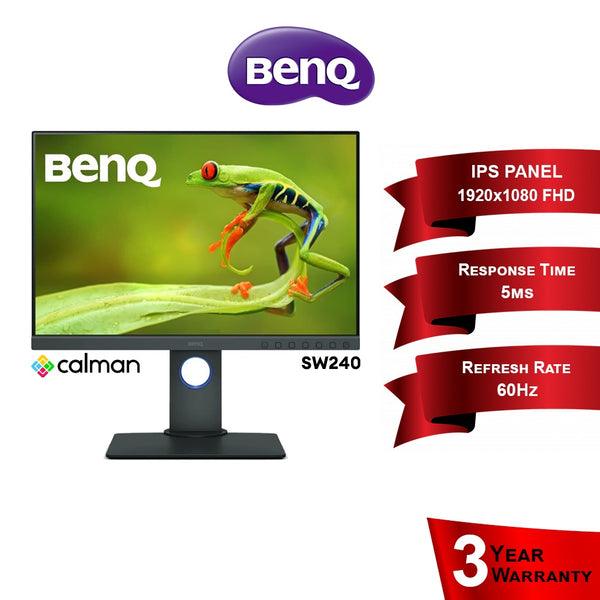 BenQ (24") SW240 IPS FHD 60Hz 5ms AdobeRGB Photographer LED Monitor with Height Adjustable