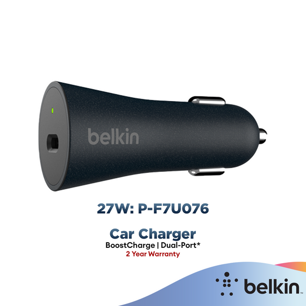 Belkin F7U076bt04 BOOST↑CHARGE™ USB-C Car Charger + Cable with Quick Charge 4 - Black