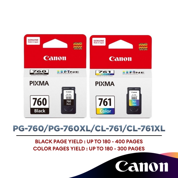 Canon PG-760/ PG-760XL/ CL-761/ CL-761XL Ink Cartridge (Black/Color)