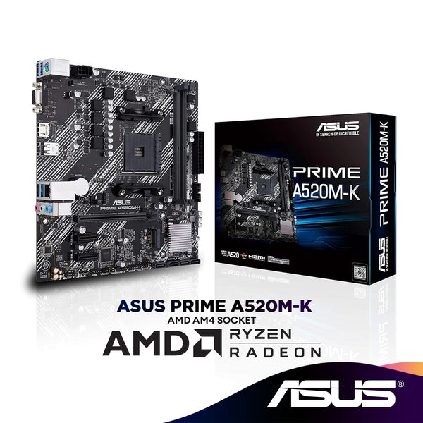 ASUS PRIME A520M-K Micro ATX (mATX) AMD Motherboard | AMD AM4 Socket