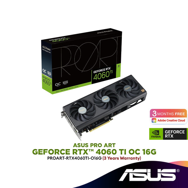 ASUS ProArt GeForce RTX™ 4060 Ti OC edition 16GB GDDR6 Graphics Card | PROART-RTX4060TI-O16G