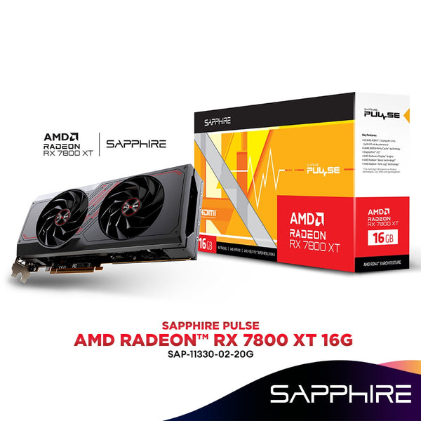Sapphire PULSE AMD Radeon™ RX 7800 XT 16GB GDDR6 Graphics Card | 11330-02-20G