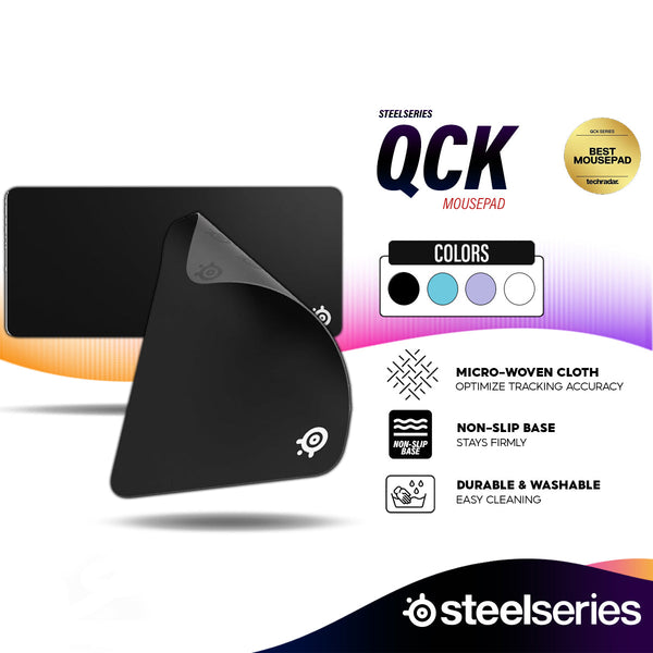 SteelSeries QcK Low Profile Mousepad with Easy Travel Micro-Woven Surface, Non-Slip Base, Gaming E-Sports Mousepad