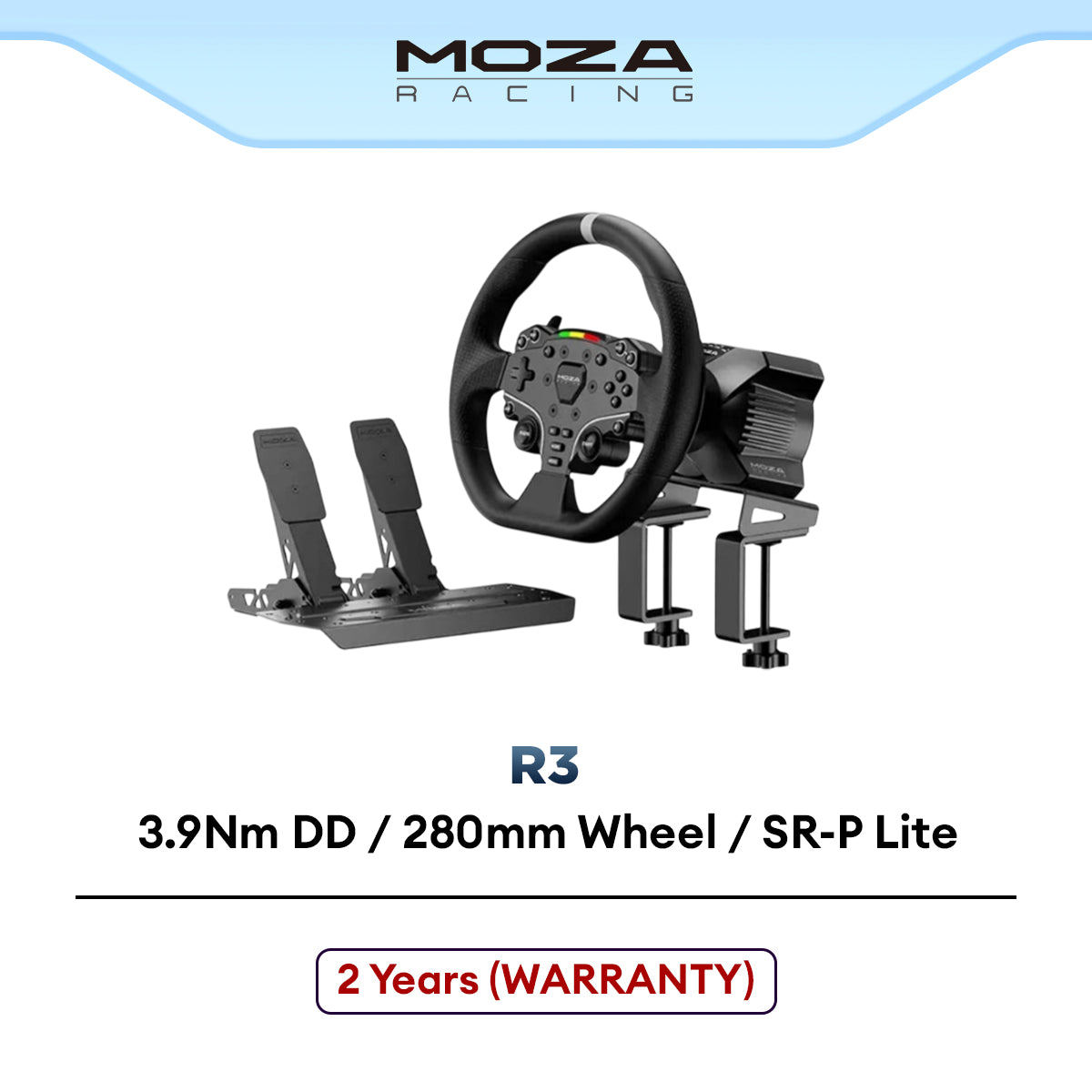 MOZA R3 Racing Simulator Bundle for PC (RS074) 3.9Nm Racing Wheel and ...