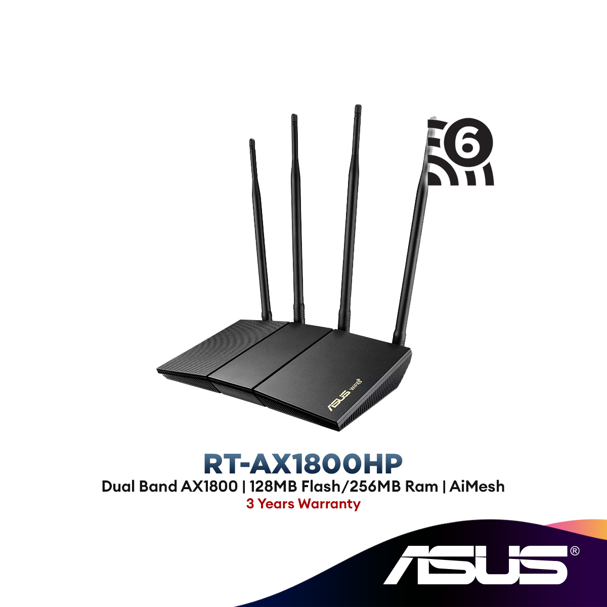 Asus RT-AX1800HP AX1800 Dual Band WiFi 6 with MU-MIMO – ALL IT Hypermarket