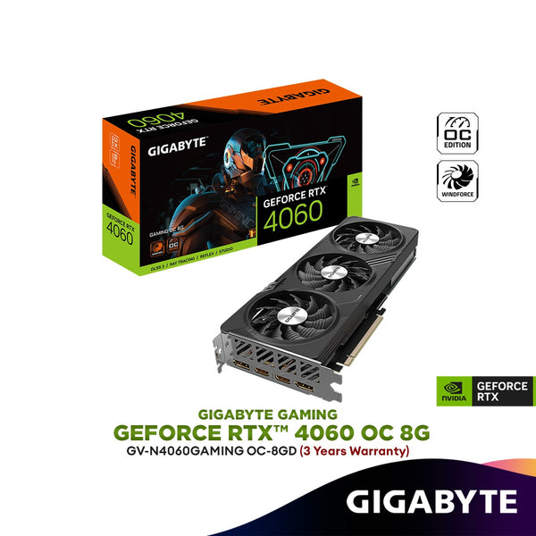 Gigabyte GeForce RTX­­ 4060 GAMING OC 8G GDDR6 Graphics Card | GV-N4060GAMING OC-8GD