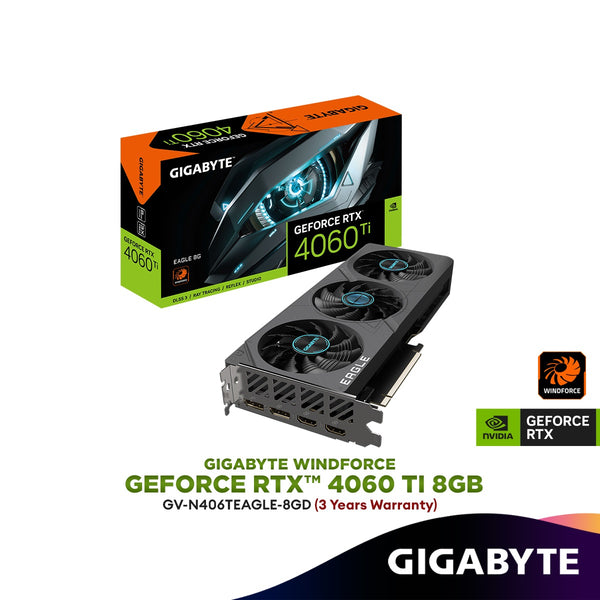 Gigabyte GeForce RTX 4060 Ti EAGLE 8GB GDDR6 Graphics Card | GV-N406TEAGLE-8GD