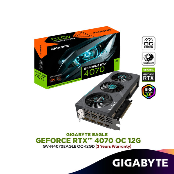 Gigabyte GeForce RTX 4070 EAGLE OC 12G GDDR6X Graphics Card | GV-N4070EAGLE OC-12GD