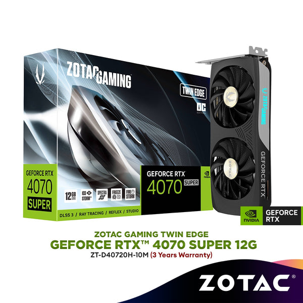 ZOTAC GAMING GeForce RTX 4070 SUPER Twin Edge OC 12GB GDDR6X Graphics Card | ZT-D40720H-10M
