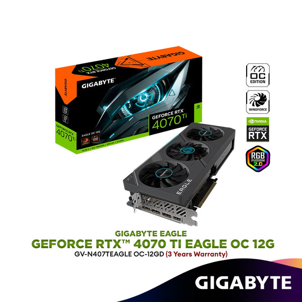 Gigabyte GeForce RTX 4070 Ti EAGLE OC 12GB GDDR6X Graphics Card | GV-N407TEAGLE OC-12GD