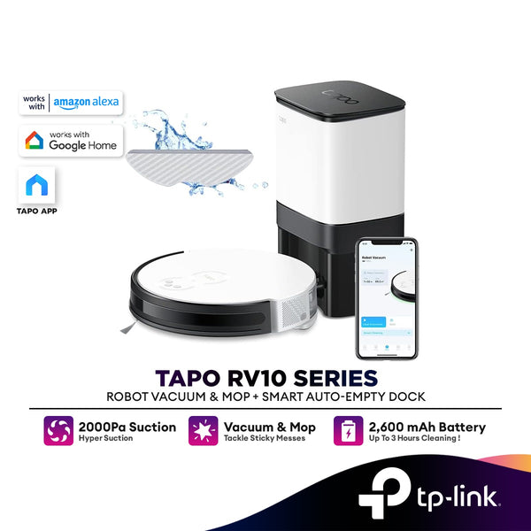 TP-Link Tapo RV10 Plus / RV10 Robot Vacuum & Mop | Support Google Home & Amazon Alexa