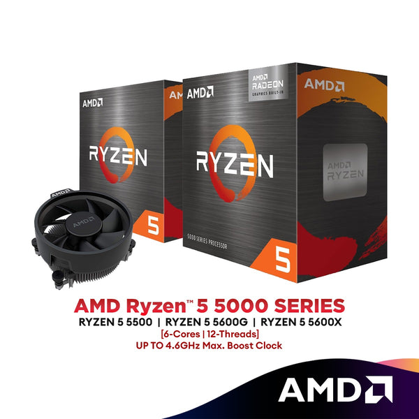 AMD Ryzen 5 5500/ 5600G/ 5600X AM4 Processor (6-Cores/12-Threads) | AMD Ryzen 5 5000 Series