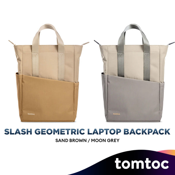 Tomtoc Slash A63 14 Inch Laptop Backpack - Sand Brown / Moon Grey