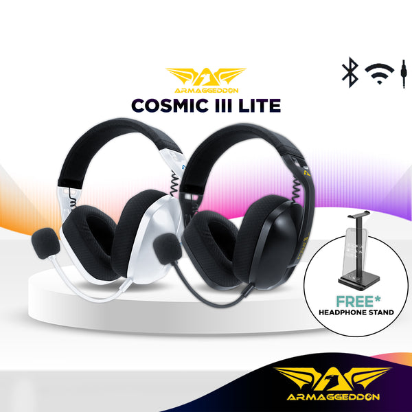 Armaggeddon Cosmic III Lite Bluetooth Wireless 2.4G Gaming Headset with Detachable Mic | Free Headset Stand