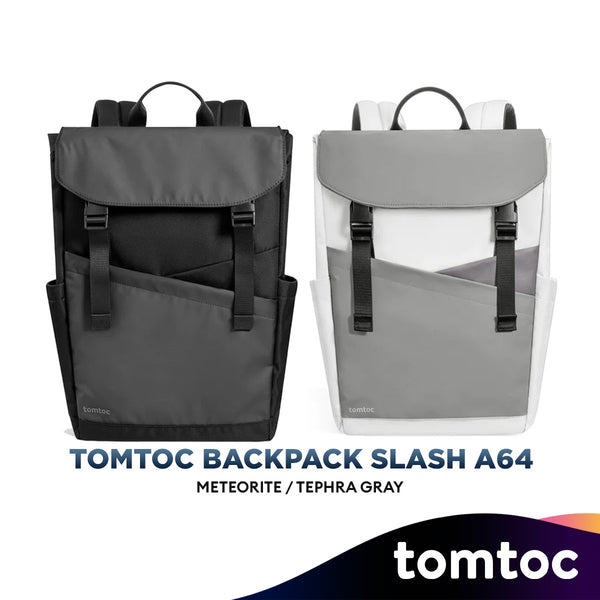 Tomtoc 16 Inch Flap Lightweight & Water-Resistant Laptop Bag / Backpack- Meteorite / Tephra Gray
