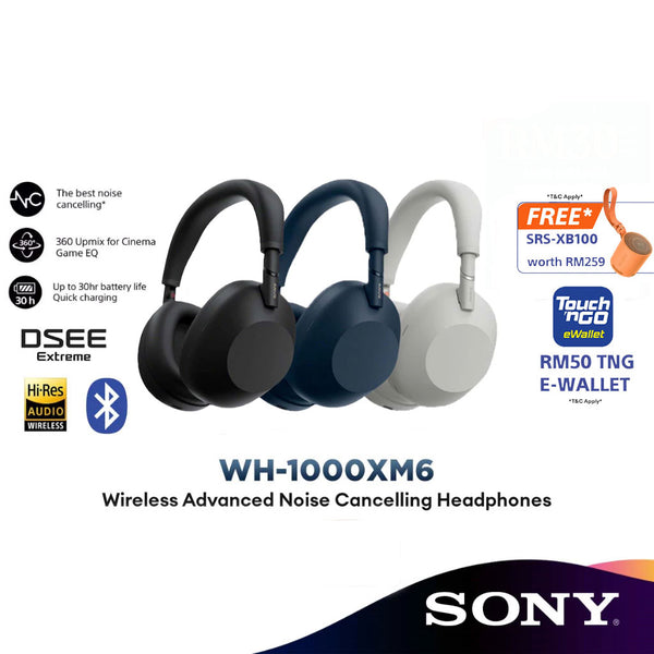 Sony WH-1000XM6 Wireless Headphones | Advanced Noise Cancelling Technology | Comfort design | WH1000XM6