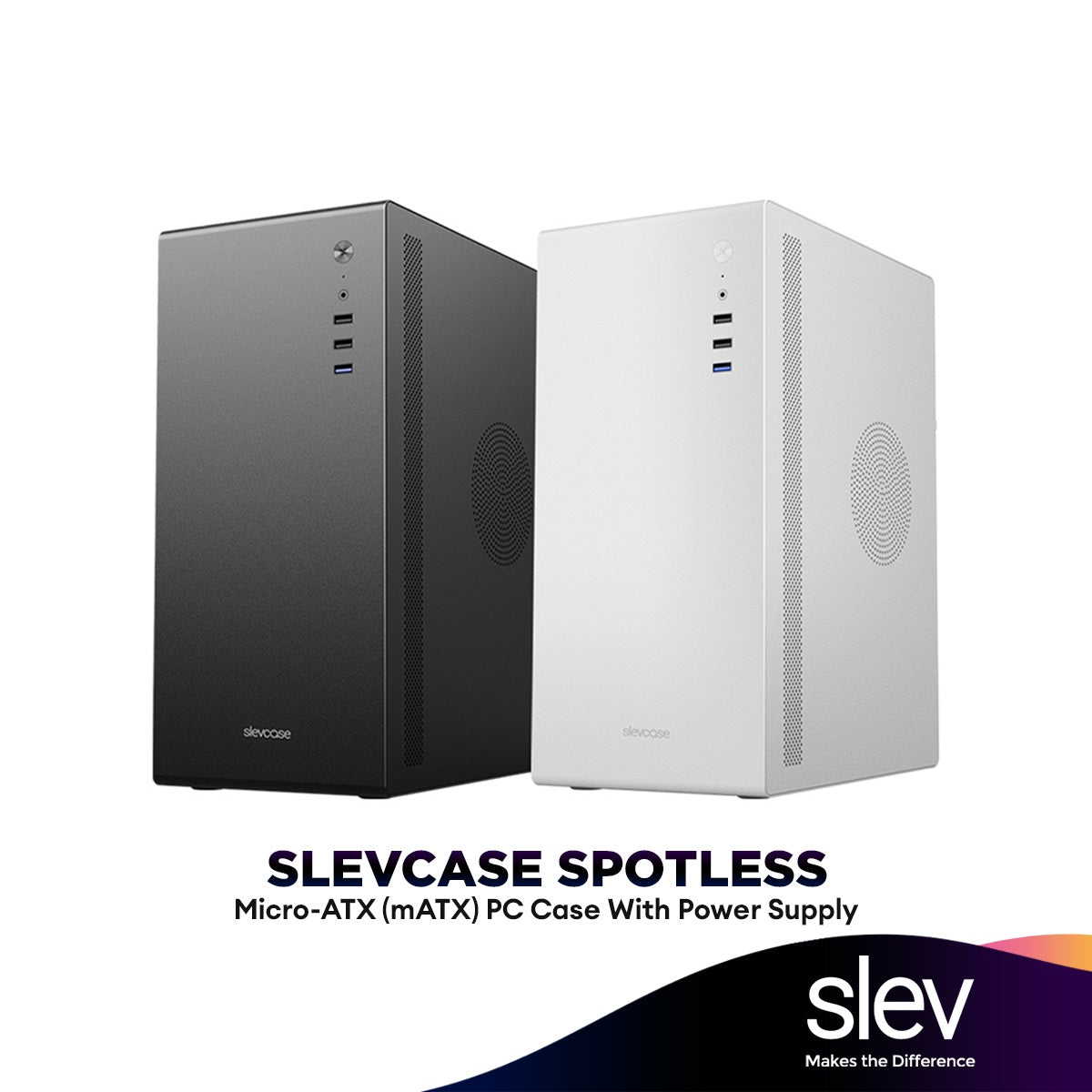 SLEVCASE Spotless Micro ATX (mATX) PC Casing | Pre-Installed 380W Powe ...