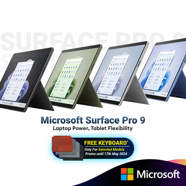 Microsoft Surface Pro 9 Laptop/Tablet (Up To Intel® Core™ i7 Evo, Up To 16GB Ram + 512GB SSD , 13" 120Hz Display)