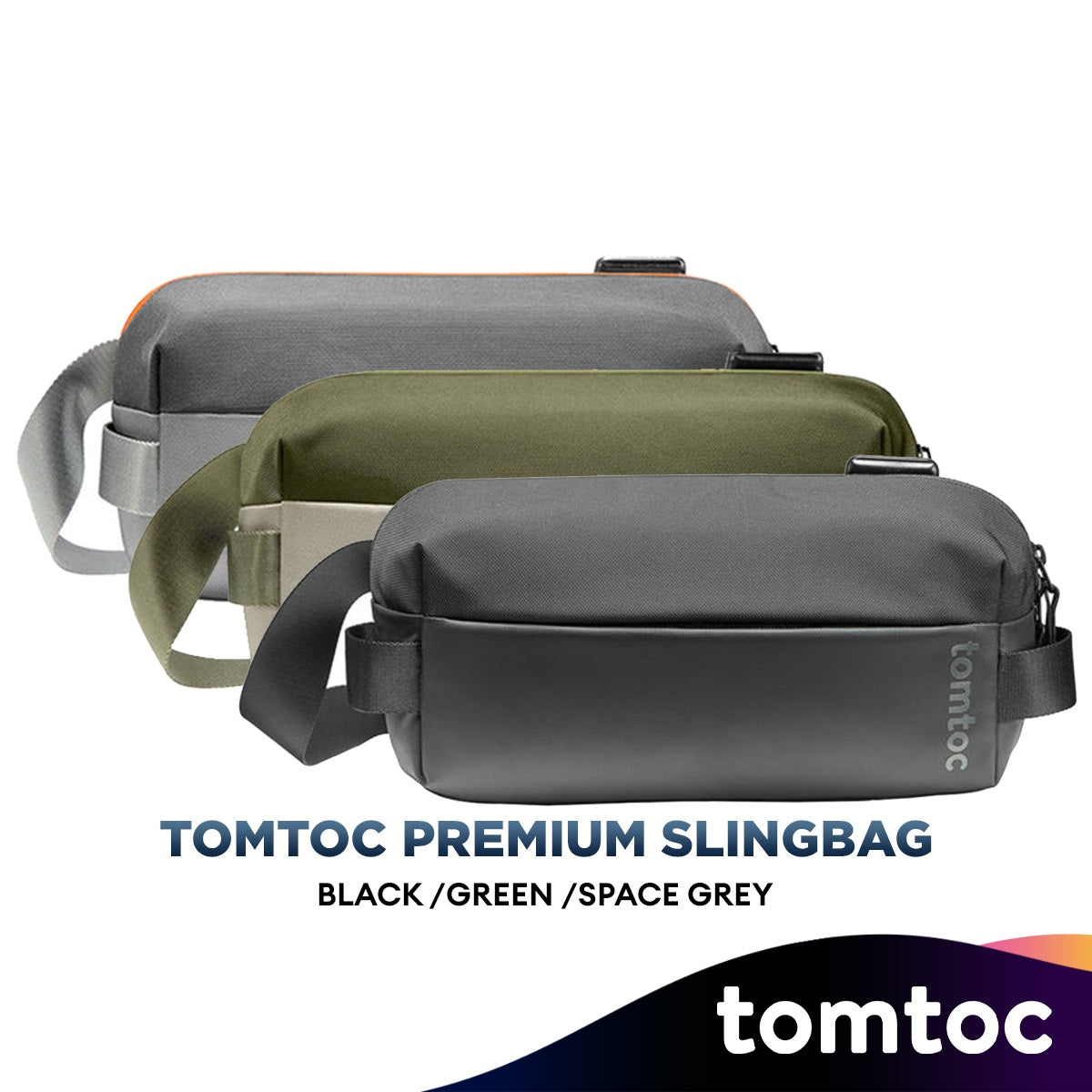 Tomtoc Premium Minimalist Sling Bag / Water-Resistant bag/ Crossbody B ...