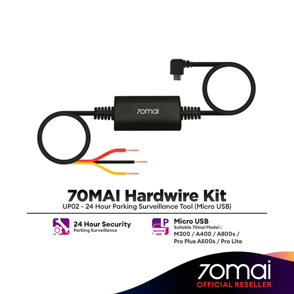 70mai Hardwire Kit UP02 For 24 Hours Parking Surveillance Compatible with Most 70mai Dash Cam