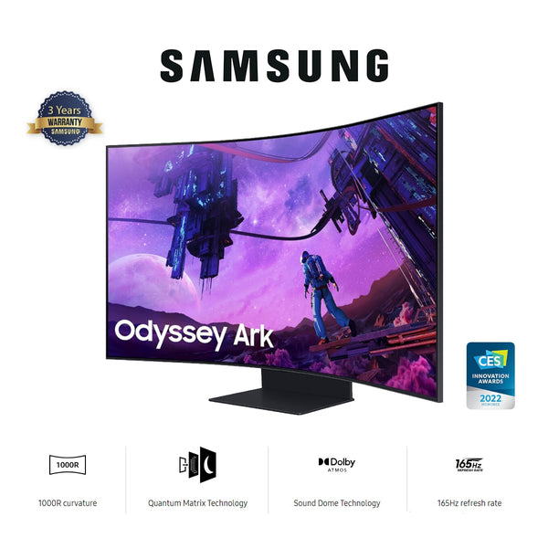 Samsung 55" 4K UHD Odyssey Ark G97 165Hz 1ms Has Pivot AMD FreeSync HDR2000 Curved Gaming Monitor (LS55BG970NEXXS)