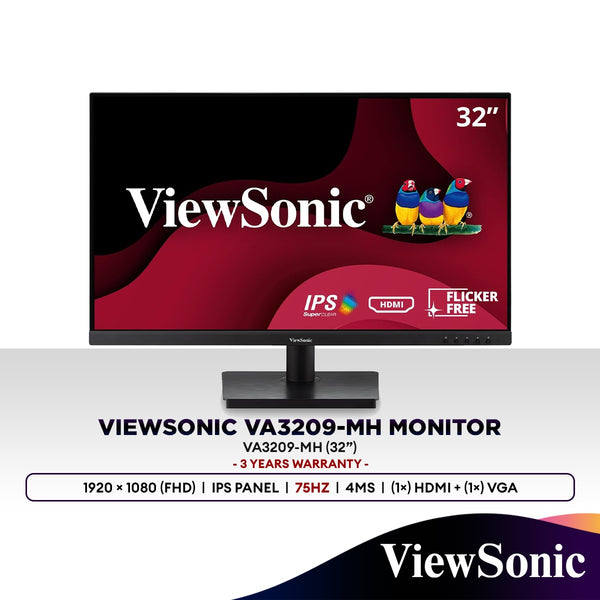 ViewSonic VA3209-MH 32” FHD 75Hz IPS Monitor | Build-in Speaker | Eye-Care | 1080p