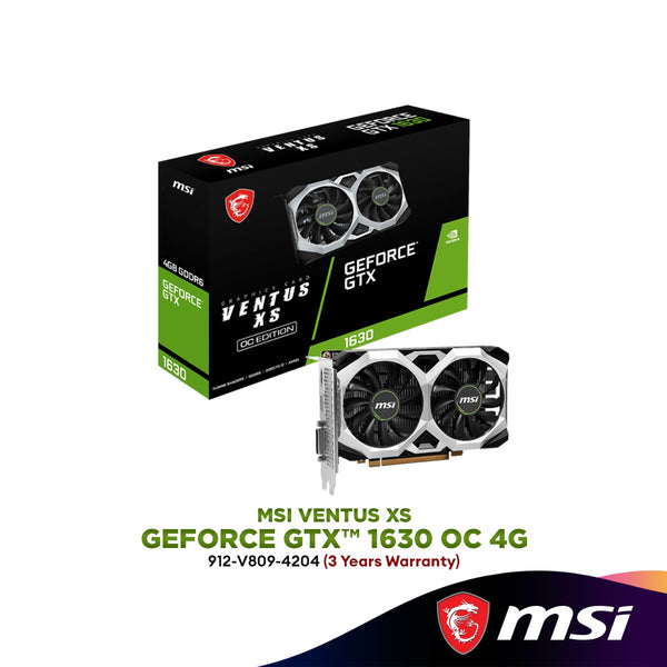 MSI GeForce GTX 1630 VENTUS XS 4G OC GDDR6 Graphics Card | 912-V809-4204