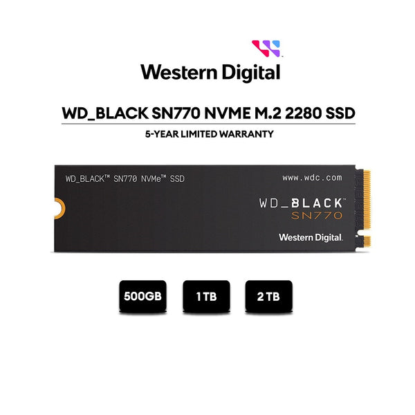 WD Western Digital Black SN770 Gen4 NVMe™ M.2 2280 Internal SSD - ( 500GB / 1TB / 2TB )