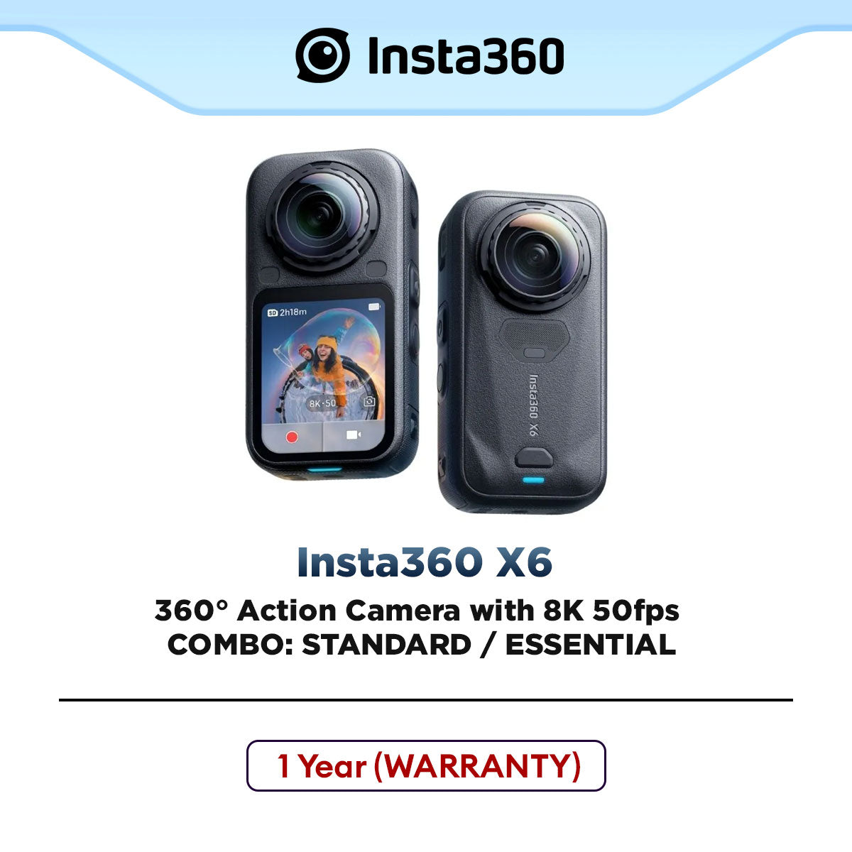 Insta360 X6 360° Action Camera with 8K 360 Video, 1/1.1-inch Dual Sens ...