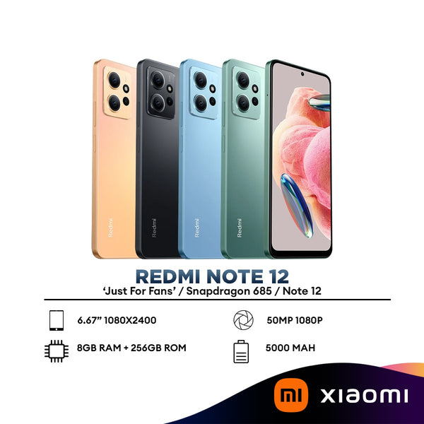 Xiaomi Redmi Note 12 Smartphone 6.67" | 8GB RAM + 256GB ROM | Snapdragon 685 | 5000mAh Battery