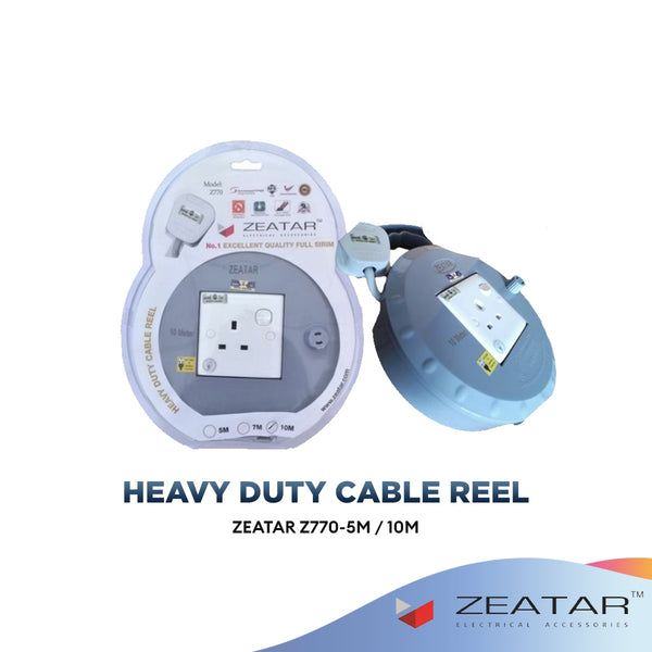 Zeatar Heavy Duty Cable Reel / Extension / Z770 / 5M / 10M