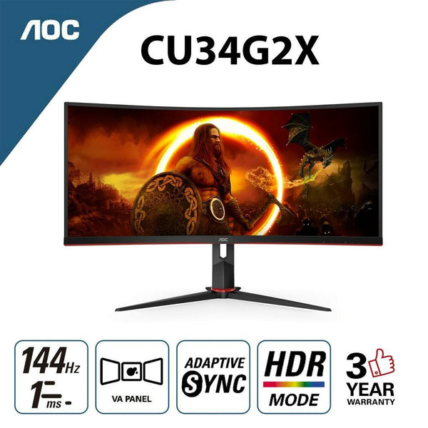 AOC CU34G2X 34 " WQHD 144HZ 1MS Adaptive Sync Gaming Monitor
