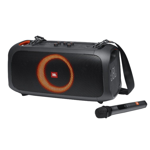 JBL Partybox On-The-Go Portable Party Speaker with built-in lights and Wireless Mic