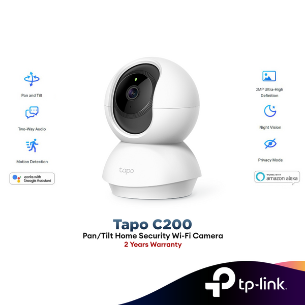TP-Link Tapo C200 FHD Pan / Tilt Wireless WiFi Home Security Surveillance IP Camera