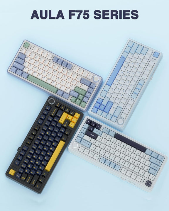 AULA F75 Mechanical Gaming Keyboard 75% 80 Key with RGB Tri-Mode Wired ...