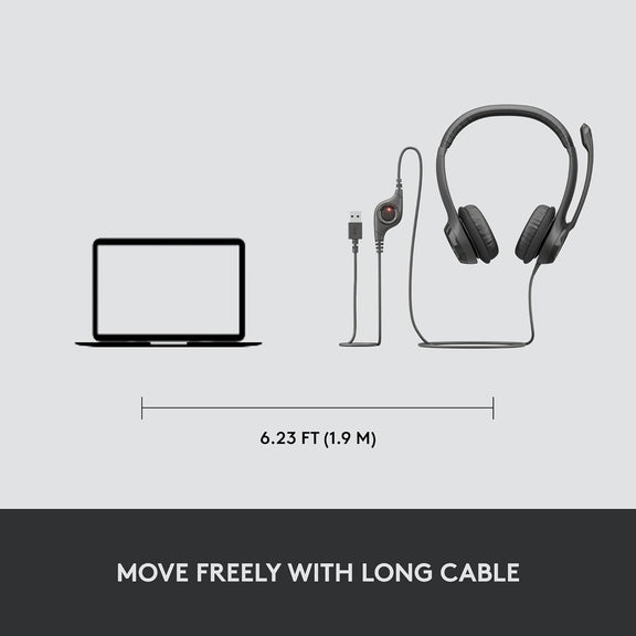 Logitech H390 USB Computer Headset with Enhanced Digital Audio and In ...