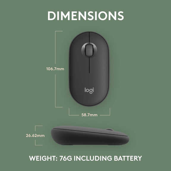 Logitech Pebble Mouse 2 M350s Slim Bluetooth Wireless Mouse | Lightwei ...