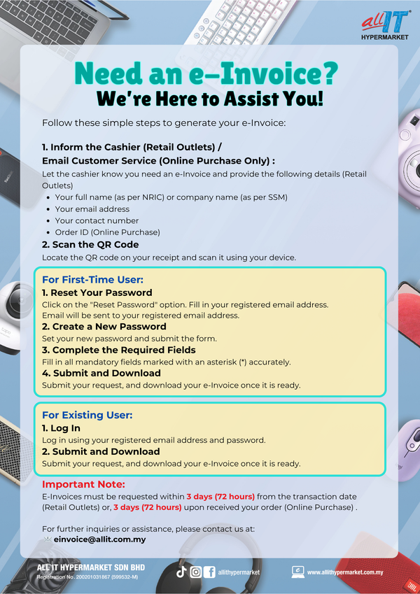 E-Invoice FAQ – ALL IT Hypermarket