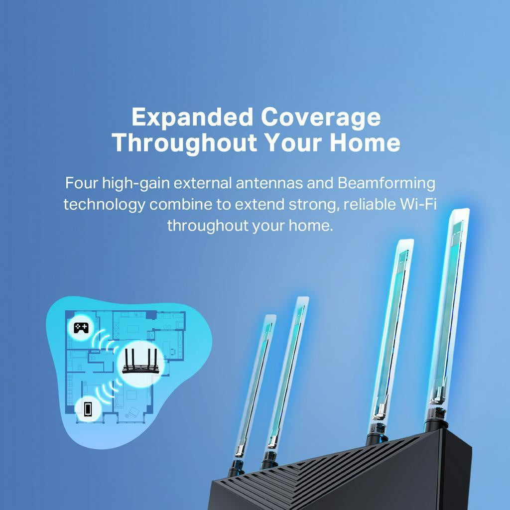 TP-Link Archer AX53 WiFi 6 Dual Band Gigabit AX3000 High Power Wireles ...