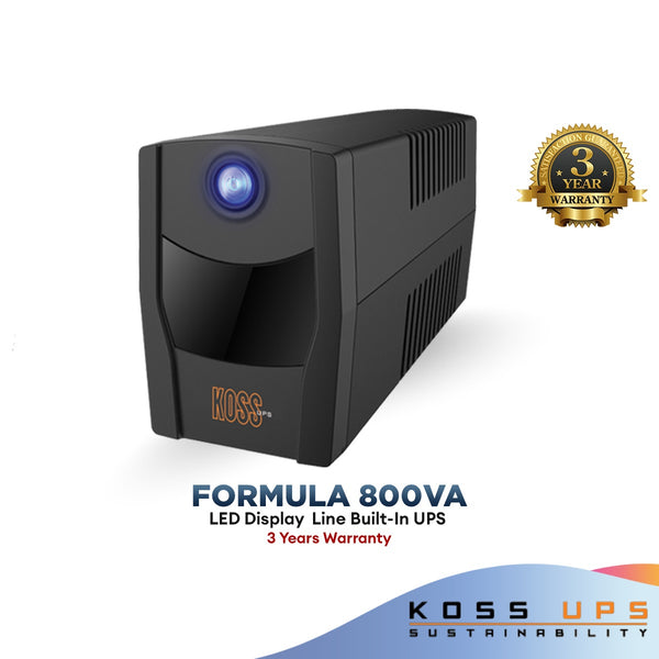 KOSS Formula 800E 800VA LED Display Interactive UPS With Built In Surge and Spike Protection